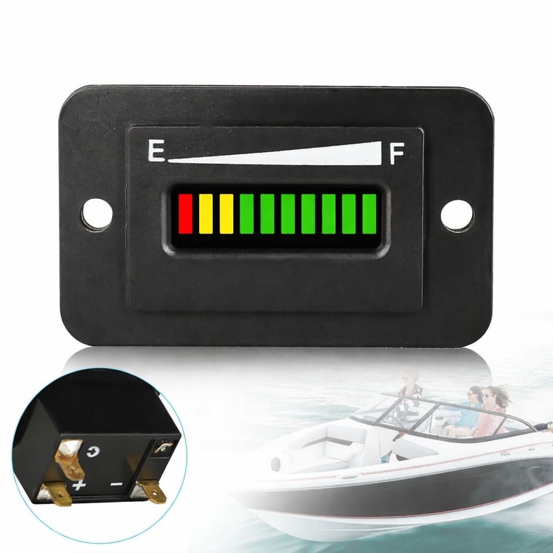 Battery Indicator Meter Gauge For Golf Carts Accurate LED Display Weatherproof 0