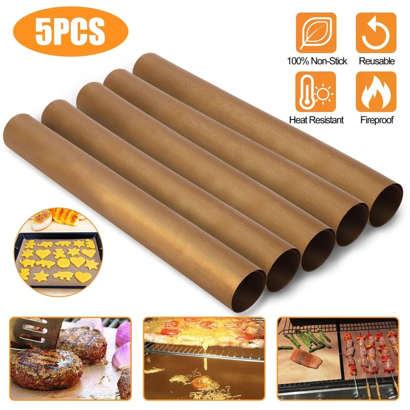 NonStick Copper Grill Mats Reusable BBQ Pad Baking Oven Sheet Liner Cooking Copper Mats 7