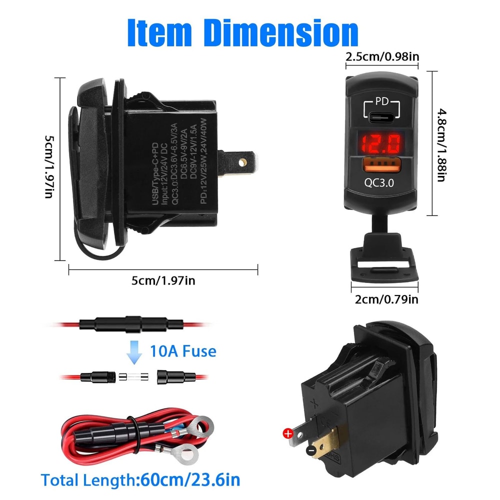Dual USB Fast Charger Socket Power Outlet Quick Charge 1