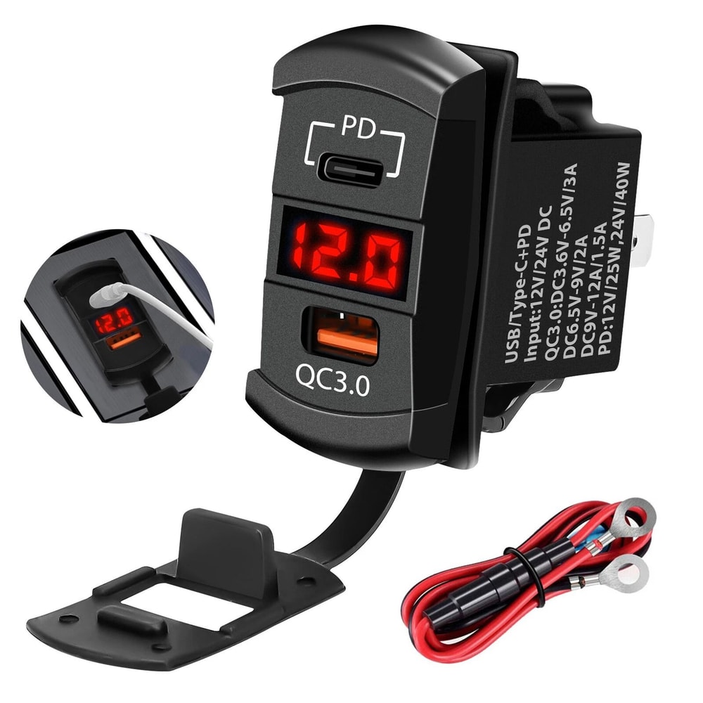 Dual USB Fast Charger Socket Power Outlet Quick Charge 5