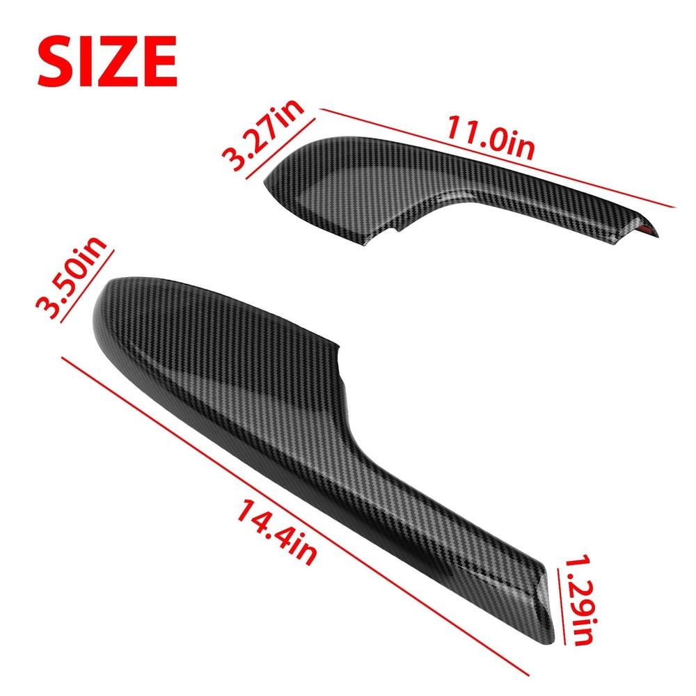 Carbon Fiber Interior Door Armrest Panel Trim Cover 2