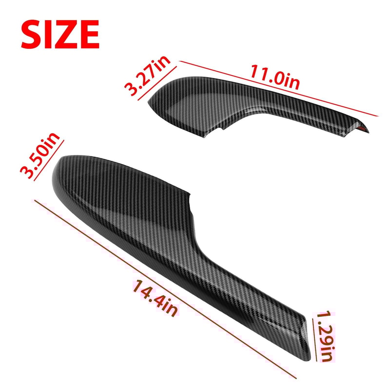 Carbon Fiber Interior Door Armrest Panel Trim Cover 2
