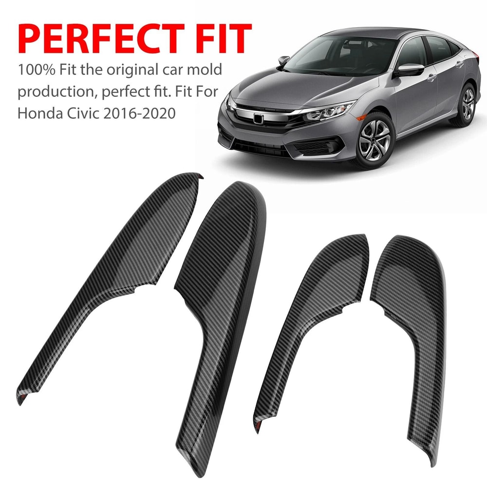 Carbon Fiber Interior Door Armrest Panel Trim Cover 3