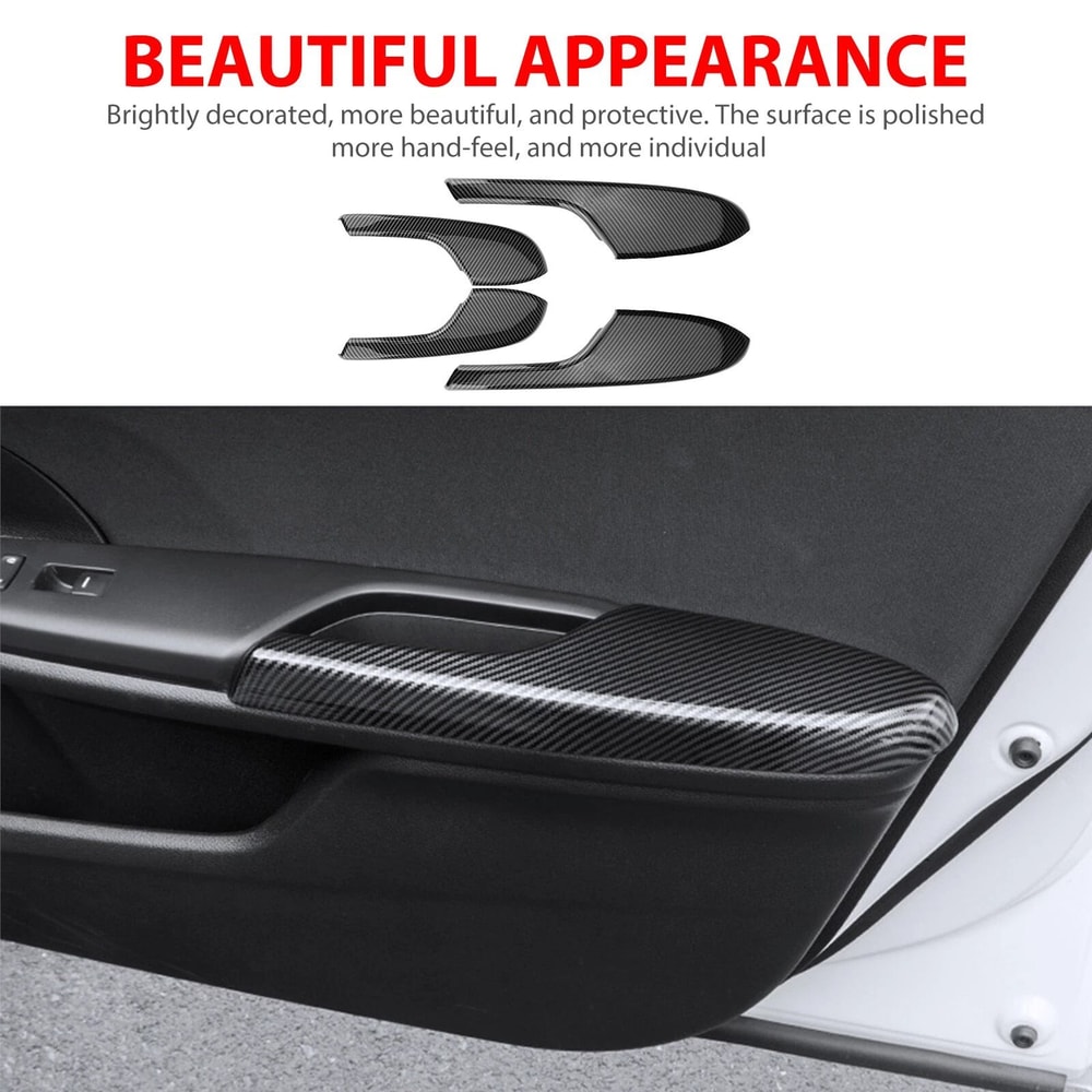 Carbon Fiber Interior Door Armrest Panel Trim Cover 1