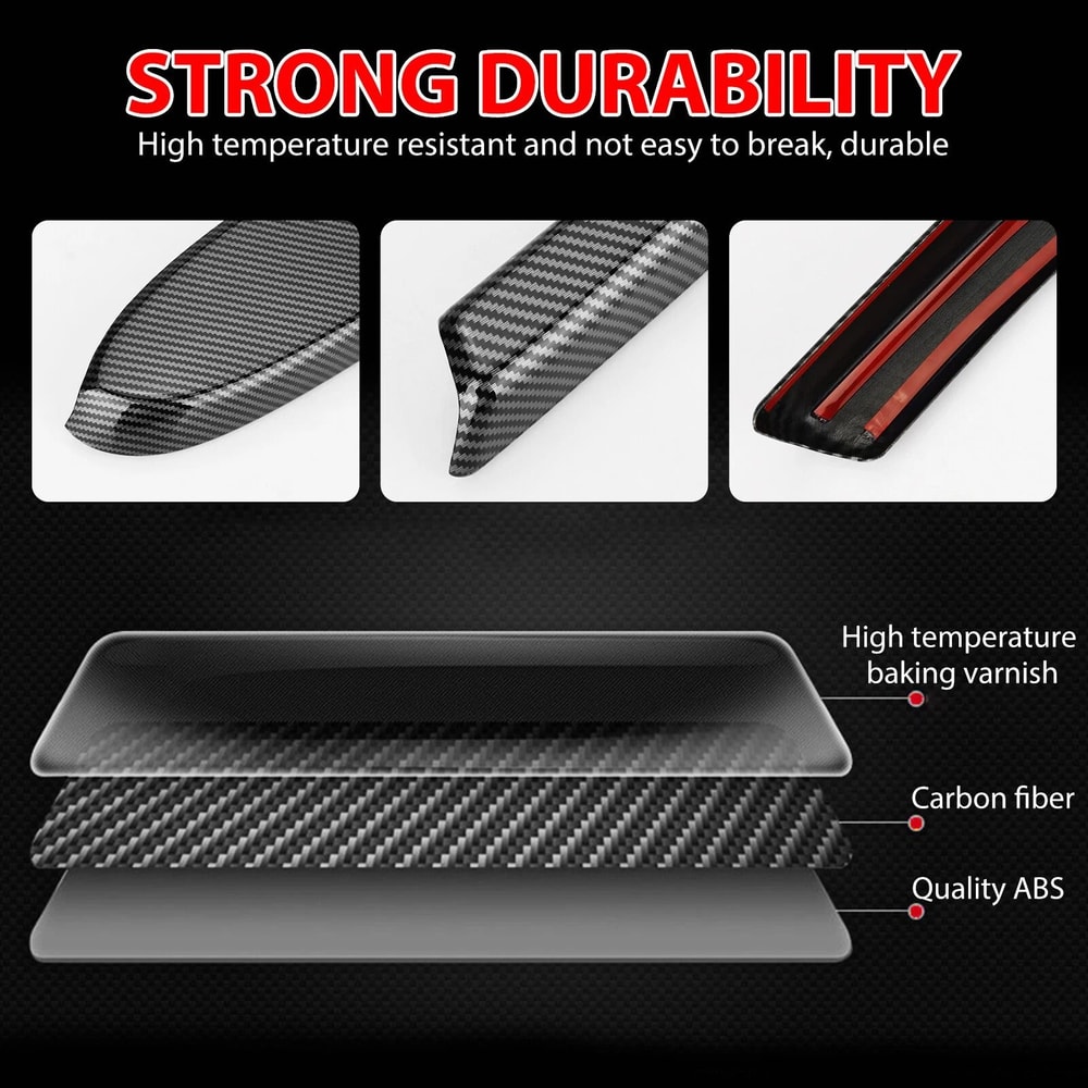 Carbon Fiber Interior Door Armrest Panel Trim Cover 4