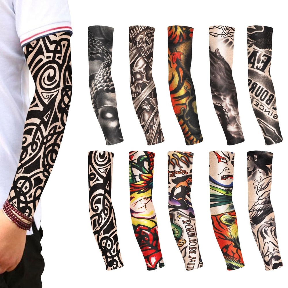 Stretchable Tattoo Arm Sleeves UV Protection Comfortable For Sports Running And Golf 4