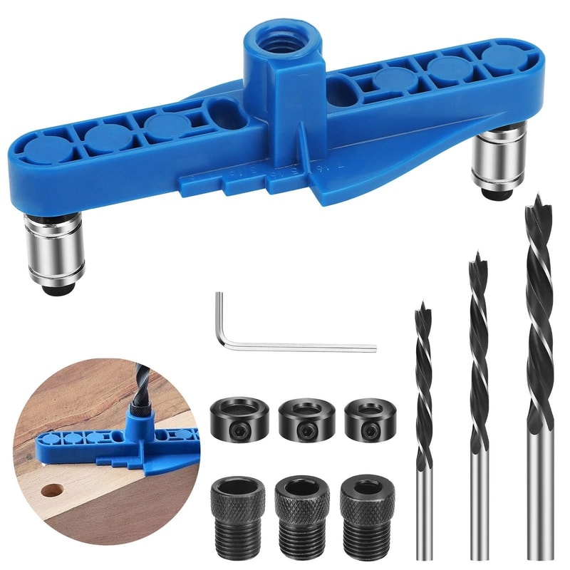 Woodworking Doweling Drill Guide Locator SelfCentering Pocket Hole Jig Kit For Accurate Drilling 4