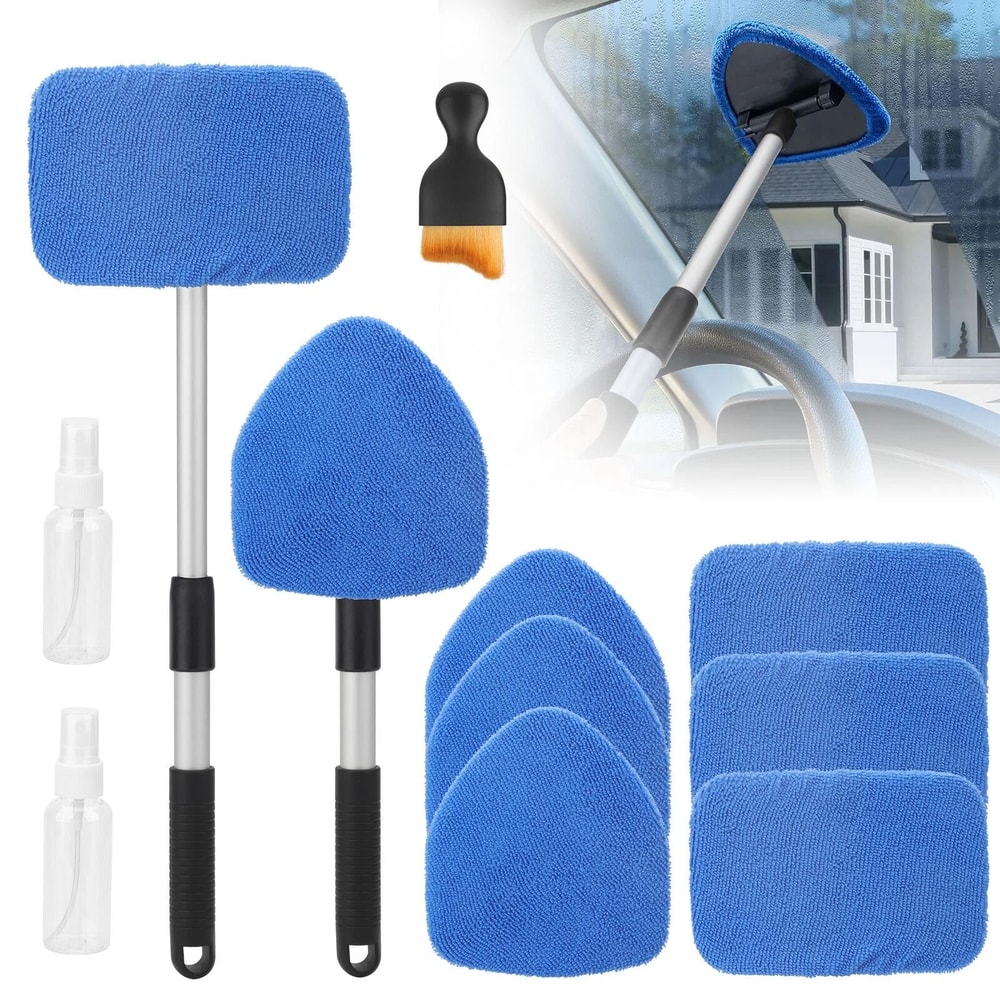 Microfiber Car Window Windshield Cleaning Tool Wiper Cleaner Glass Brush Set For Clear Auto Visibil 7
