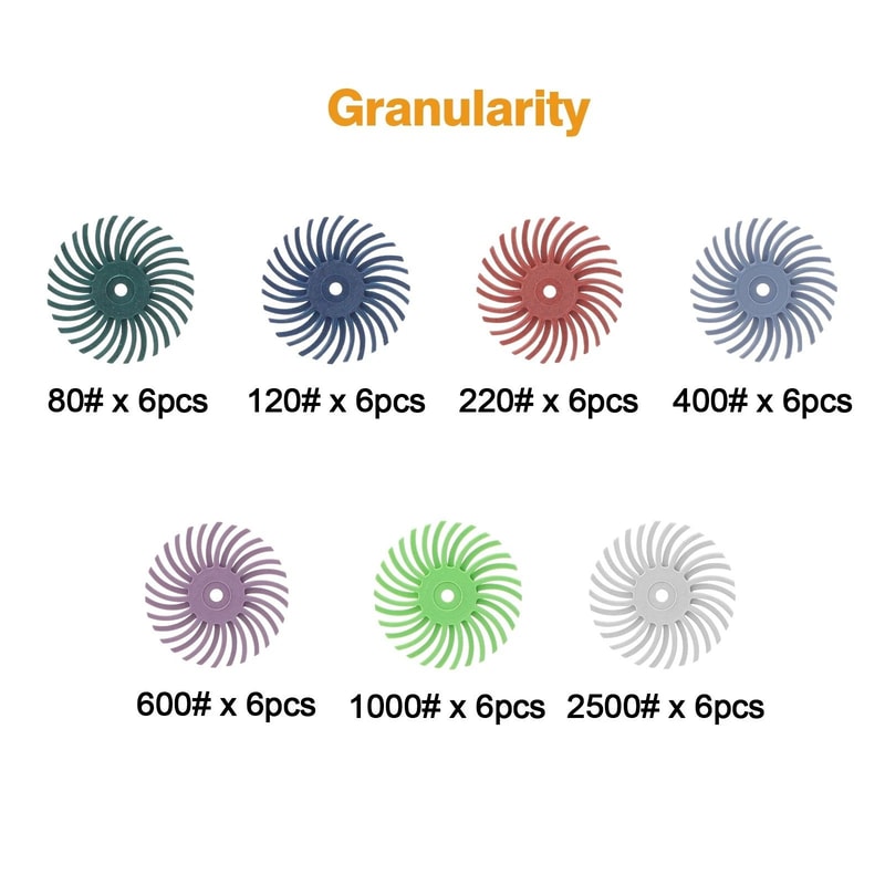 Radial Bristle Disc Kit Shank Set Mixed Grit For Polishing And Finishing 6