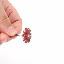 radial bristle disc kit, shank set, mixed grit for polishing and finishing