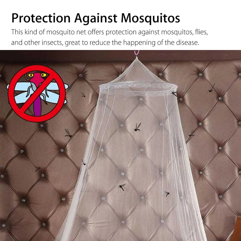Single Queen Size Mosquito Net Canopy Dome Fly Insect Protection Mesh Curtain 4