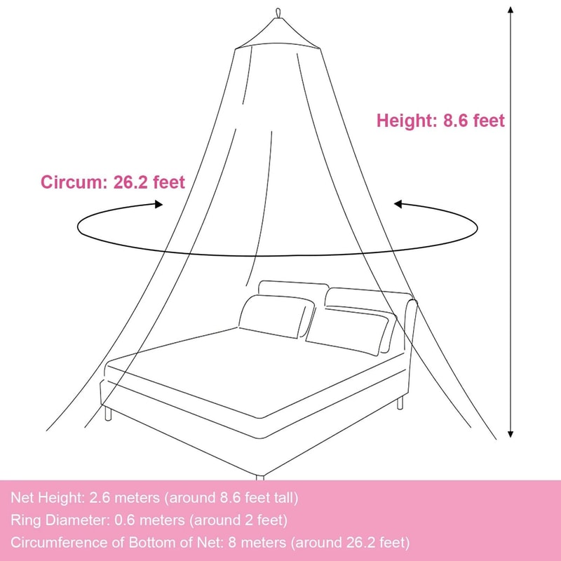 Single Queen Size Mosquito Net Canopy Dome Fly Insect Protection Mesh Curtain 5
