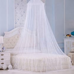 single queen size mosquito net canopy dome, fly insect protection mesh curtain