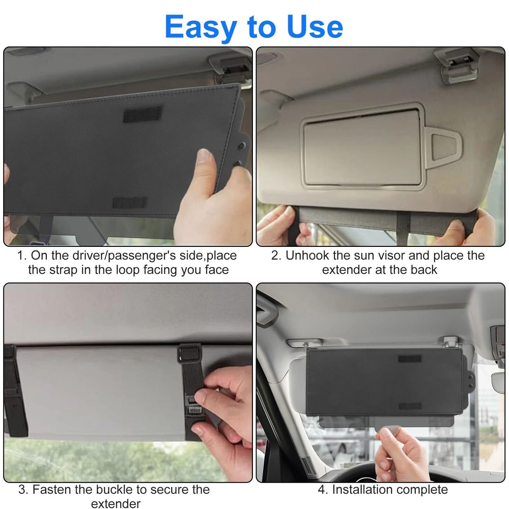 UV Protection Car Sun Visor Extension Anti Glare Shield Universal Fit 2