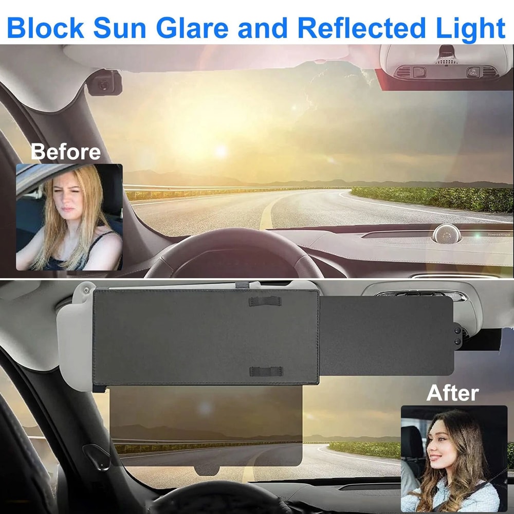 UV Protection Car Sun Visor Extension Anti Glare Shield Universal Fit 3