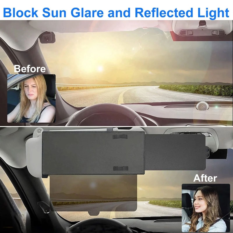 UV Protection Car Sun Visor Extension Anti Glare Shield Universal Fit 3