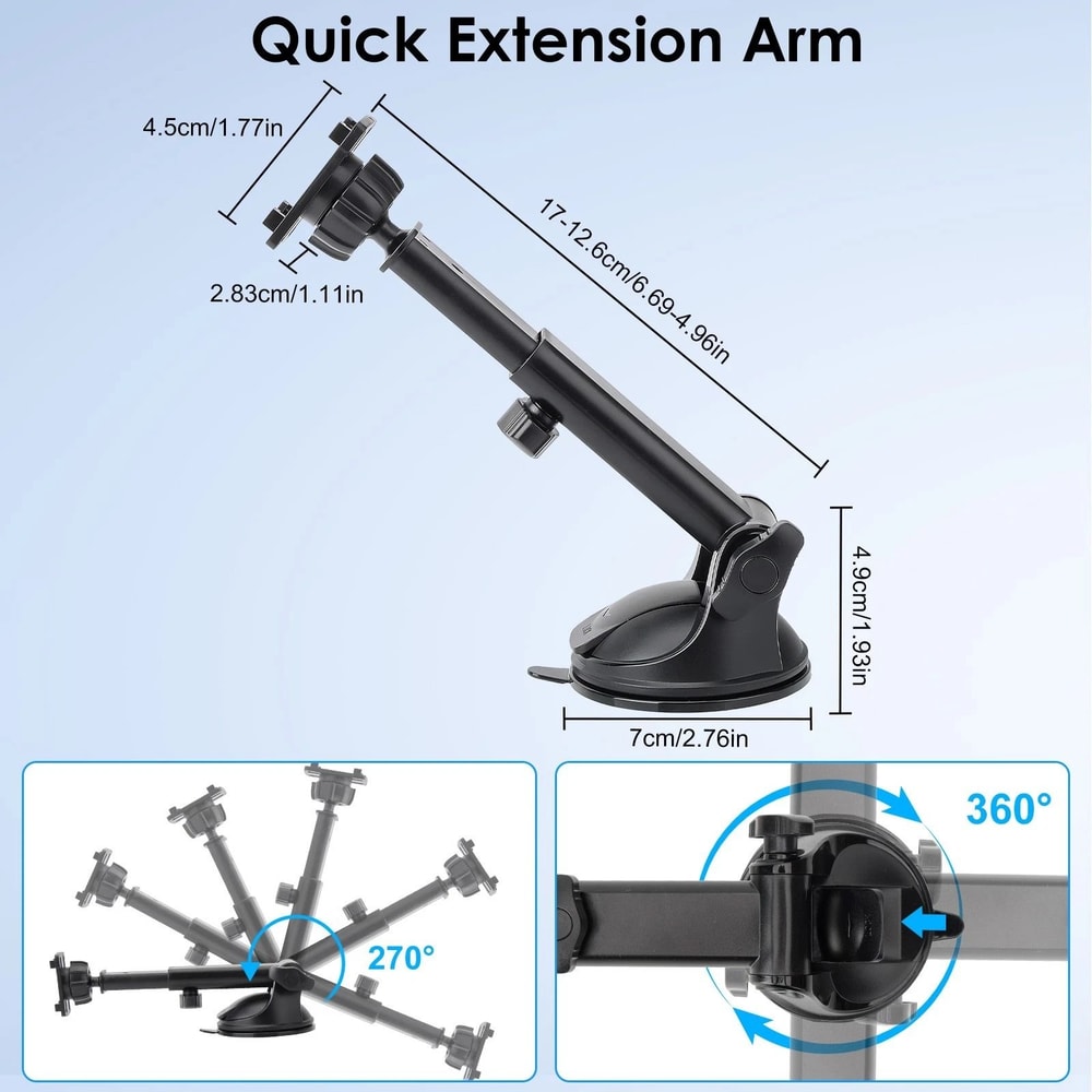 Suction Cup Mount For CarPlay Screens Rotatable Dashboard Windshield Holder 3