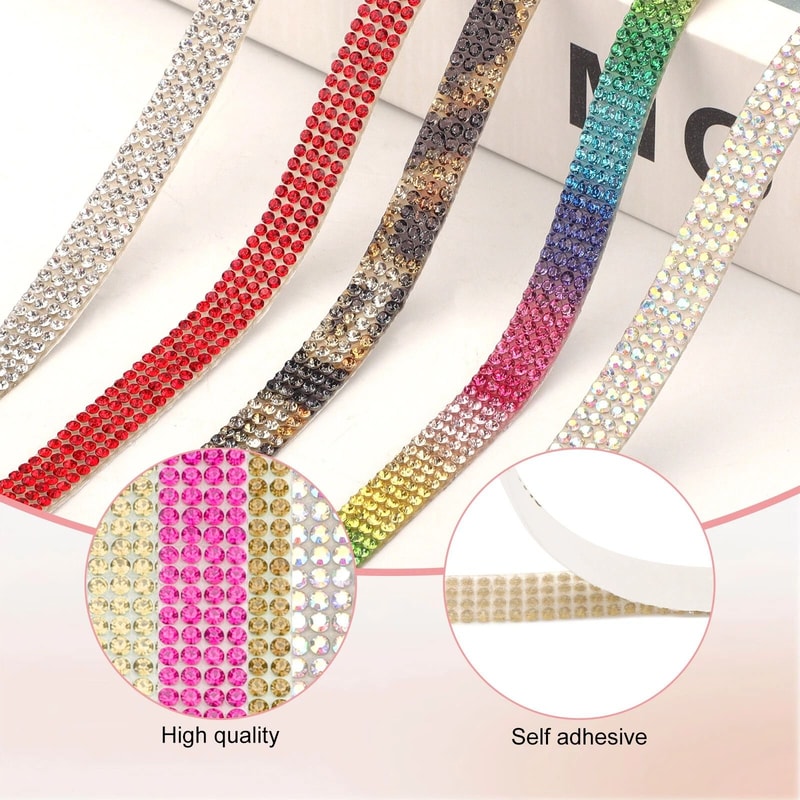 Diamond Ribbon Stickers SelfAdhesive Bling Crystal Strips Value Pack 3