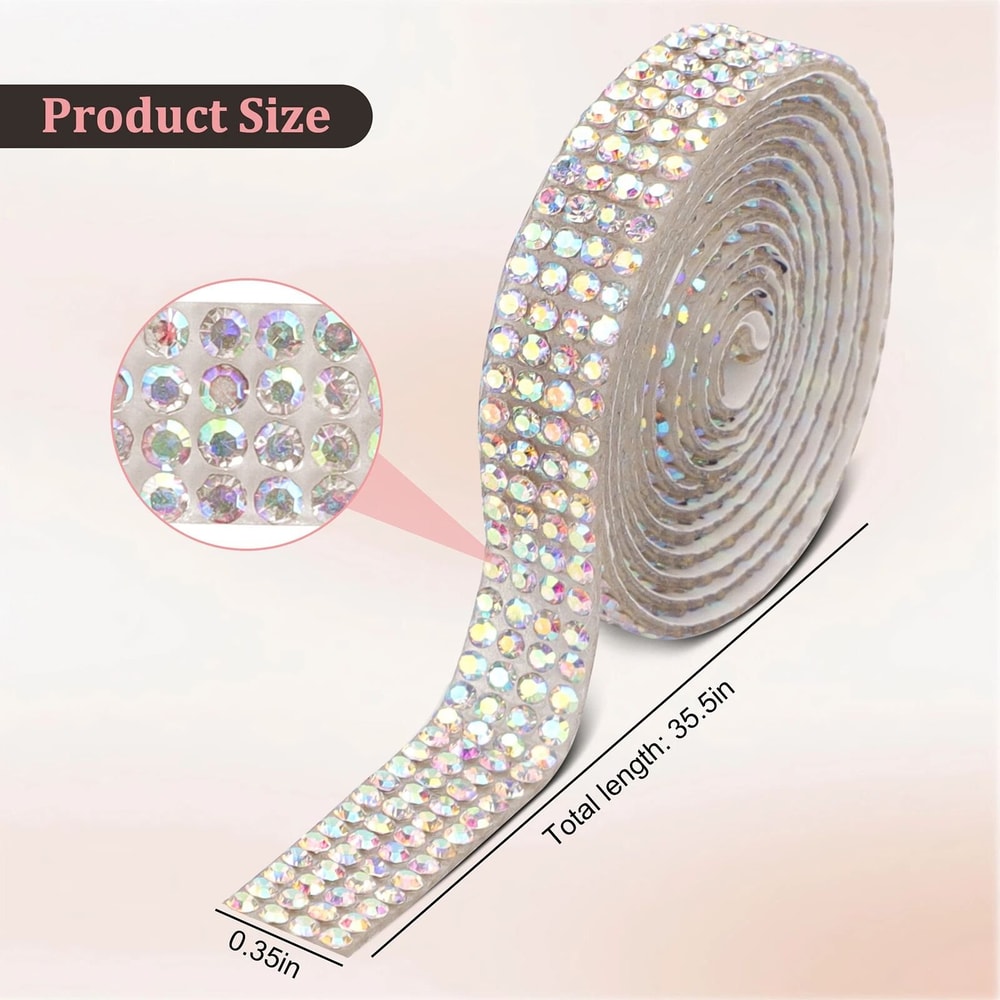 Diamond Ribbon Stickers SelfAdhesive Bling Crystal Strips Value Pack 4