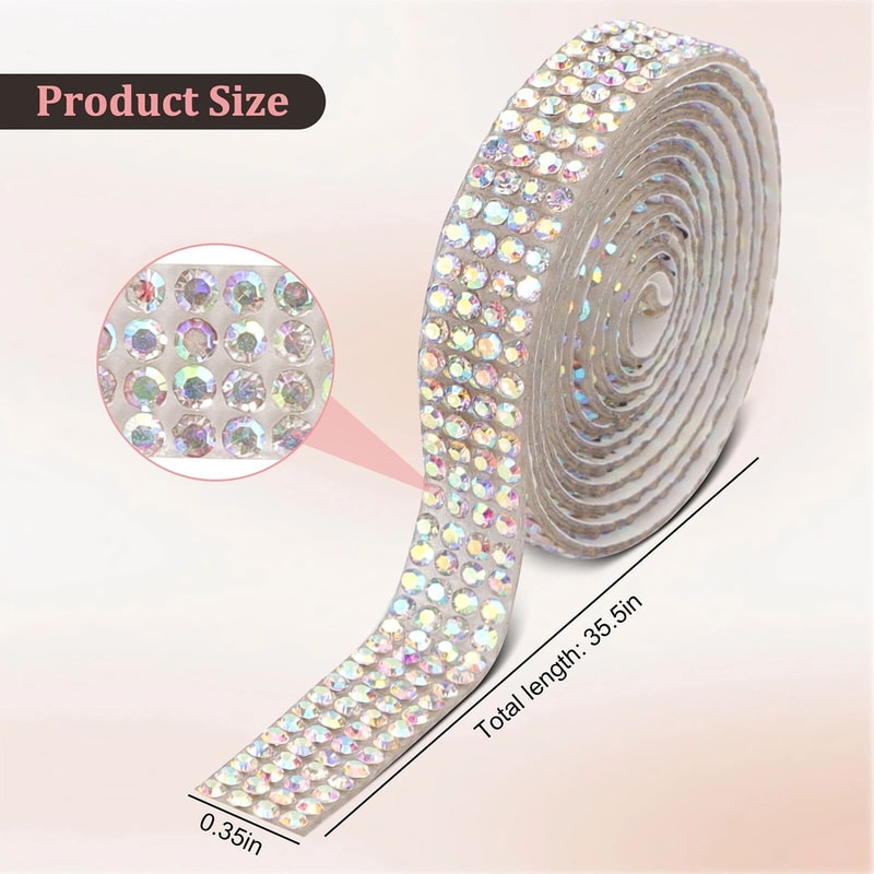 Diamond Ribbon Stickers SelfAdhesive Bling Crystal Strips Value Pack 4