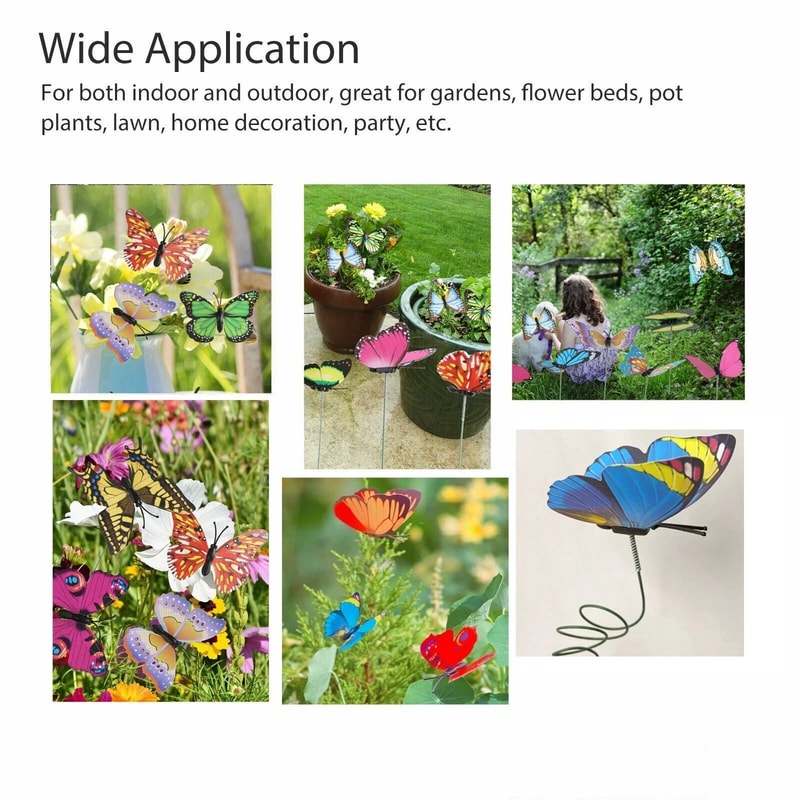 Outdoor Butterfly Stakes For Garden Planter Flower Pot Yard Decor Art 1