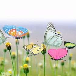 outdoor butterfly stakes for garden, planter flower pot yard decor art