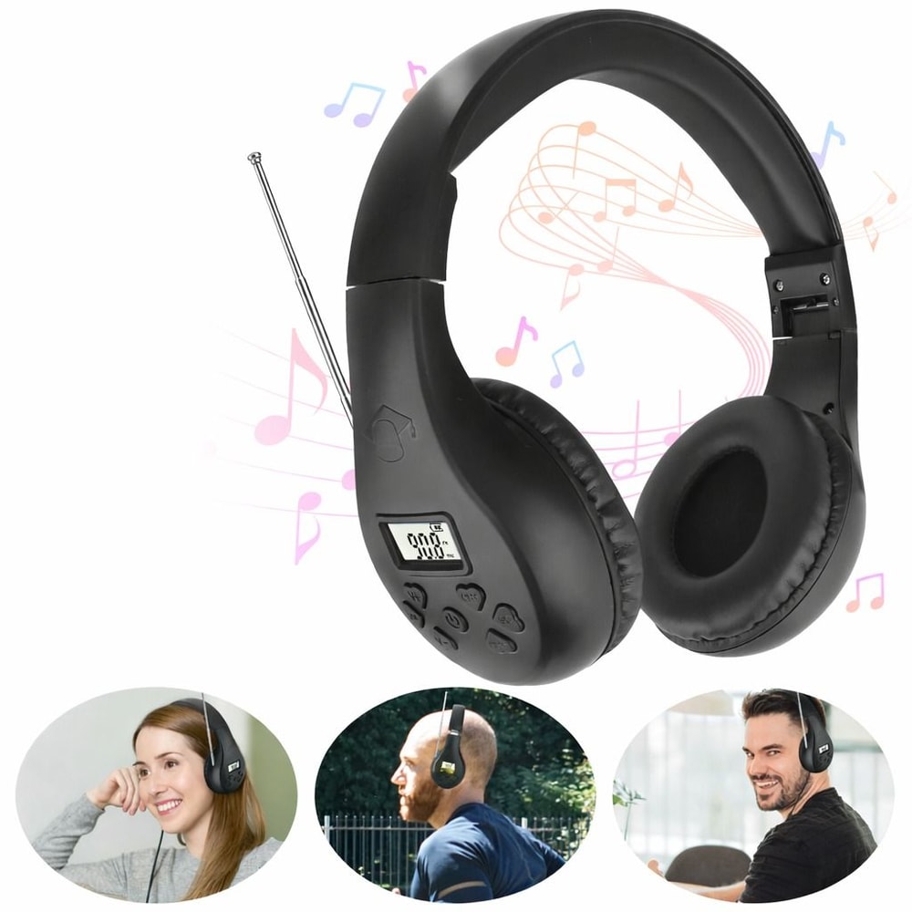 Wireless FM Radio Headset Foldable OverEar Portable Receiver Headphone 0