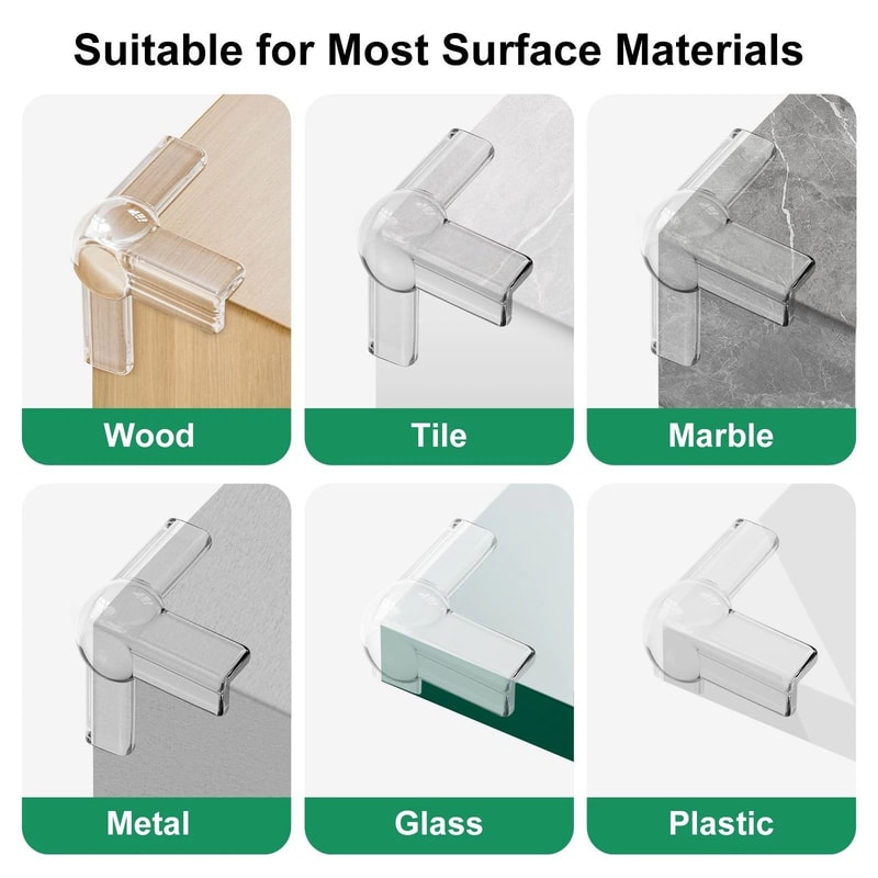 Soft Silicone Corner Protectors Transparent TShaped Furniture Edge Guards 2
