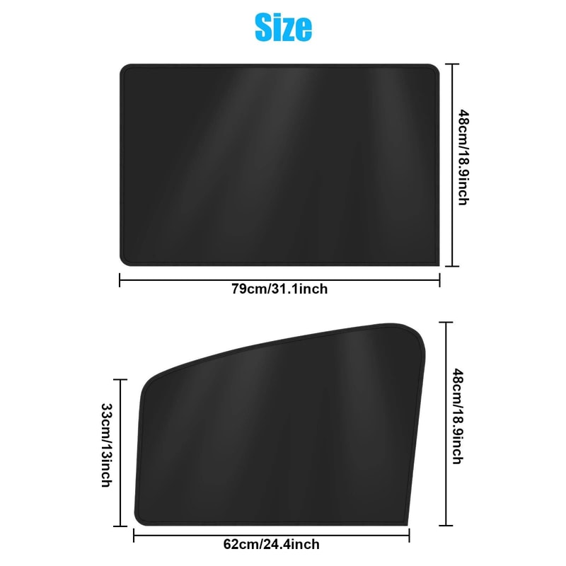 Magnetic Window Sun Shades Car Privacy Covers For Front Rear UV Protection Shield 2