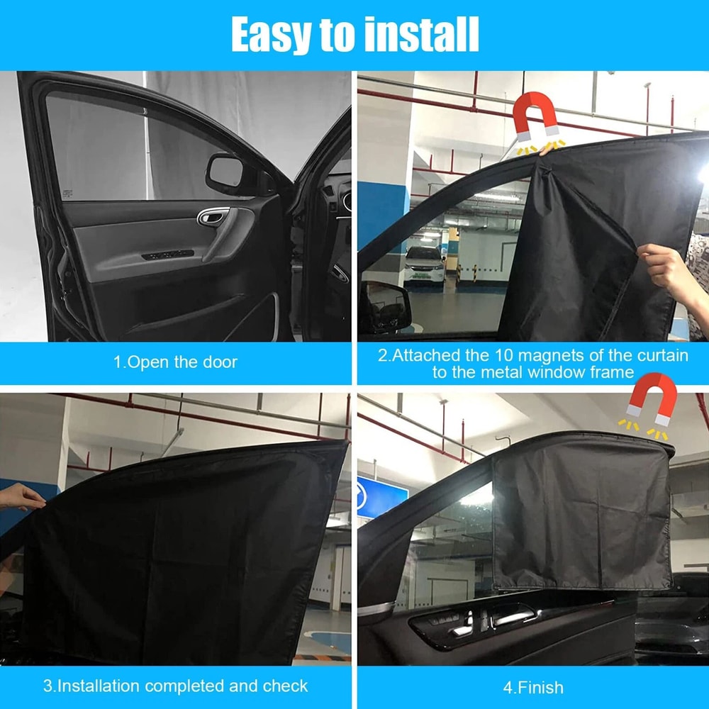 Magnetic Window Sun Shades Car Privacy Covers For Front Rear UV Protection Shield 6