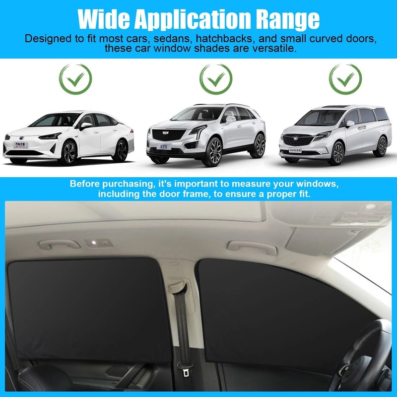 Magnetic Window Sun Shades Car Privacy Covers For Front Rear UV Protection Shield 8