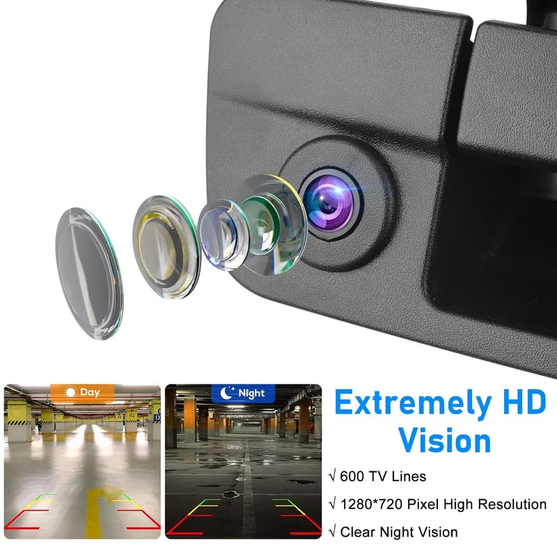 Backup Camera Tailgate Handle HD Vision Waterproof 6