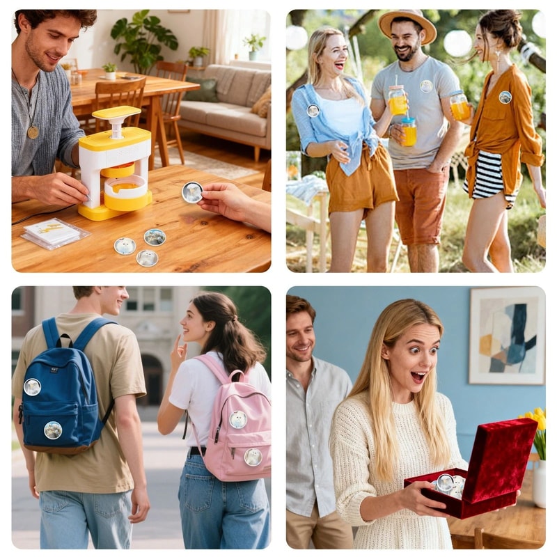 DIY Pin Badge Maker Kit NoMount Press Machine With Patterns For Creative Crafts And Gifts 1