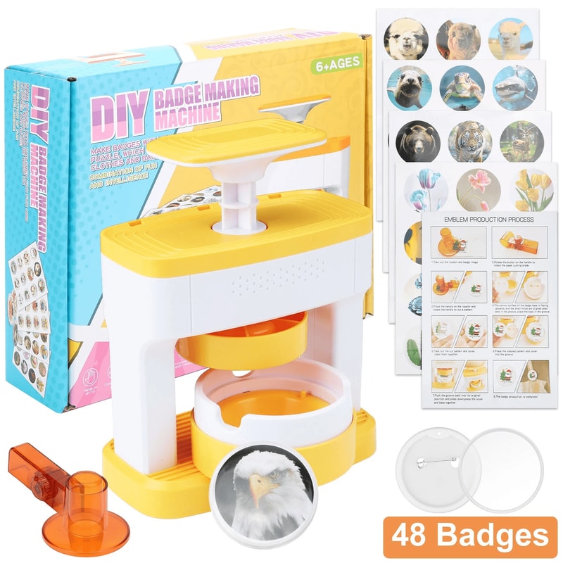 DIY Pin Badge Maker Kit NoMount Press Machine With Patterns For Creative Crafts And Gifts 6