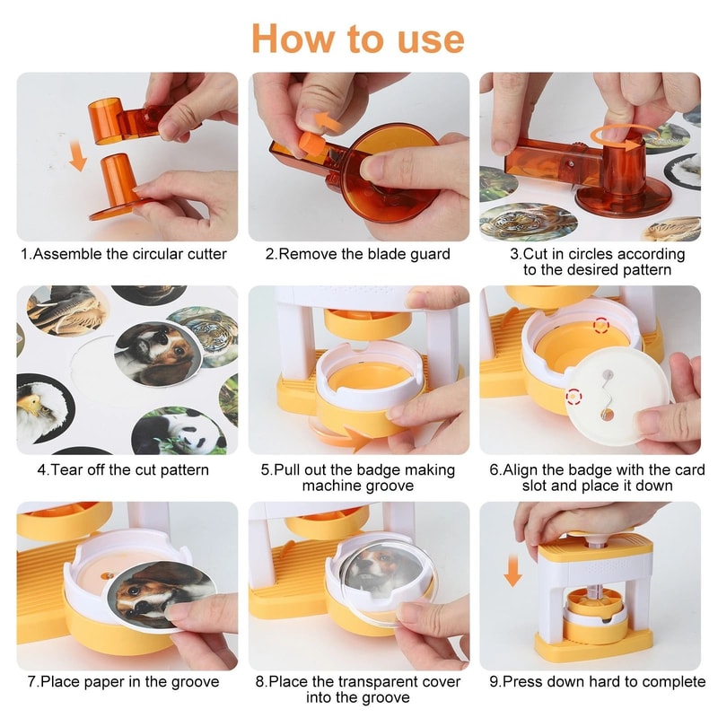 DIY Pin Badge Maker Kit NoMount Press Machine With Patterns For Creative Crafts And Gifts 2