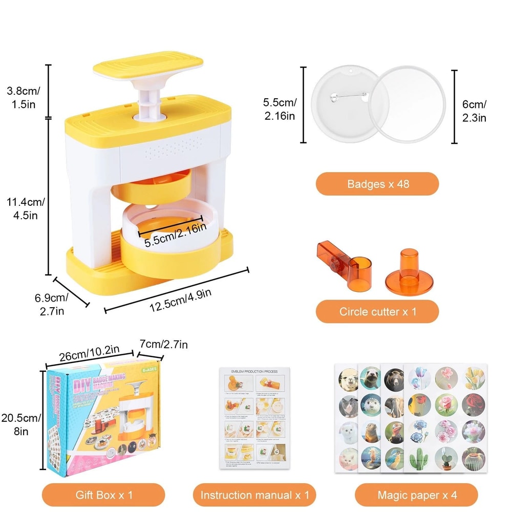 DIY Pin Badge Maker Kit NoMount Press Machine With Patterns For Creative Crafts And Gifts 4