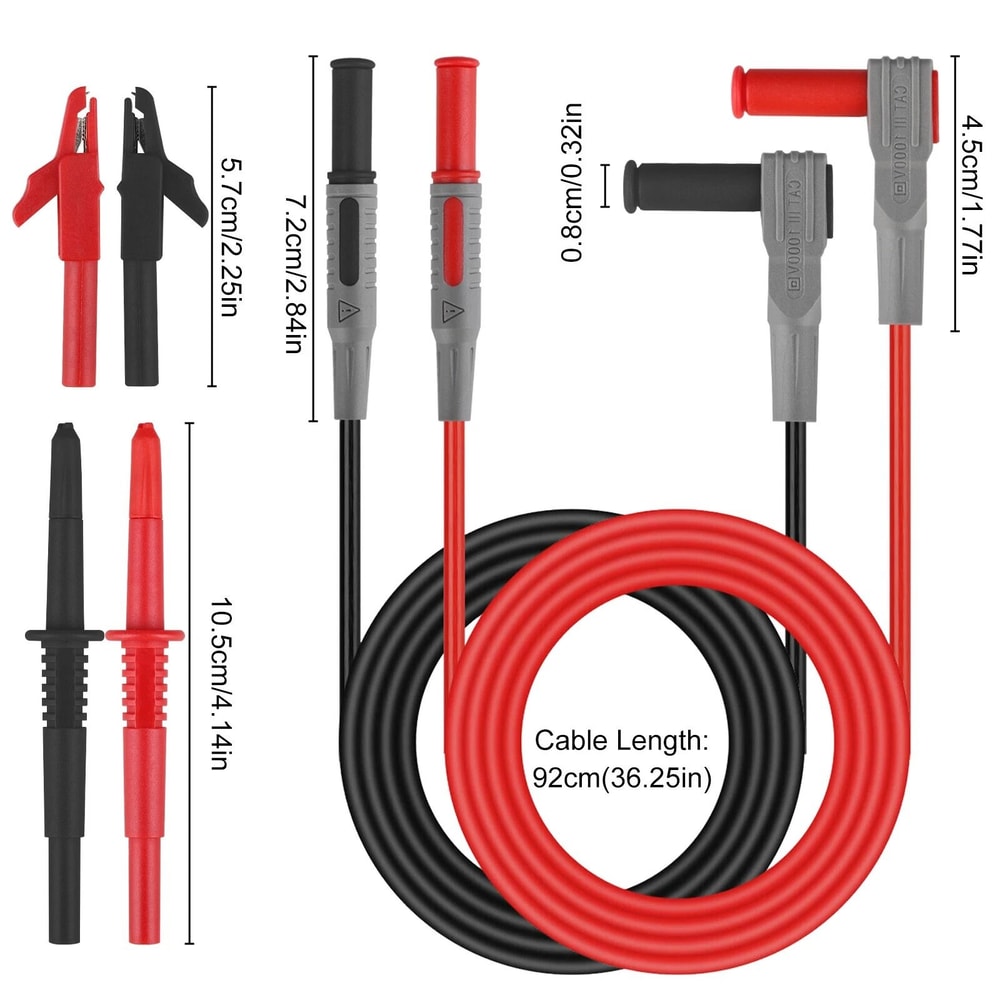 Automotive Test Probe Lead Kit Multimeter Piercing Wire Clip Tool 5