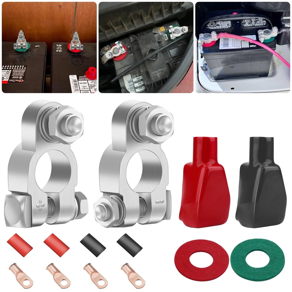 Battery Terminal Connectors Kit Heavy Duty Positive Negative CorrosionResistant 7
