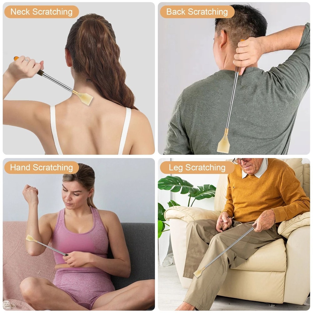 Telescoping Back Scratcher Portable Acupoint Massager Relieve Itching Tool 1