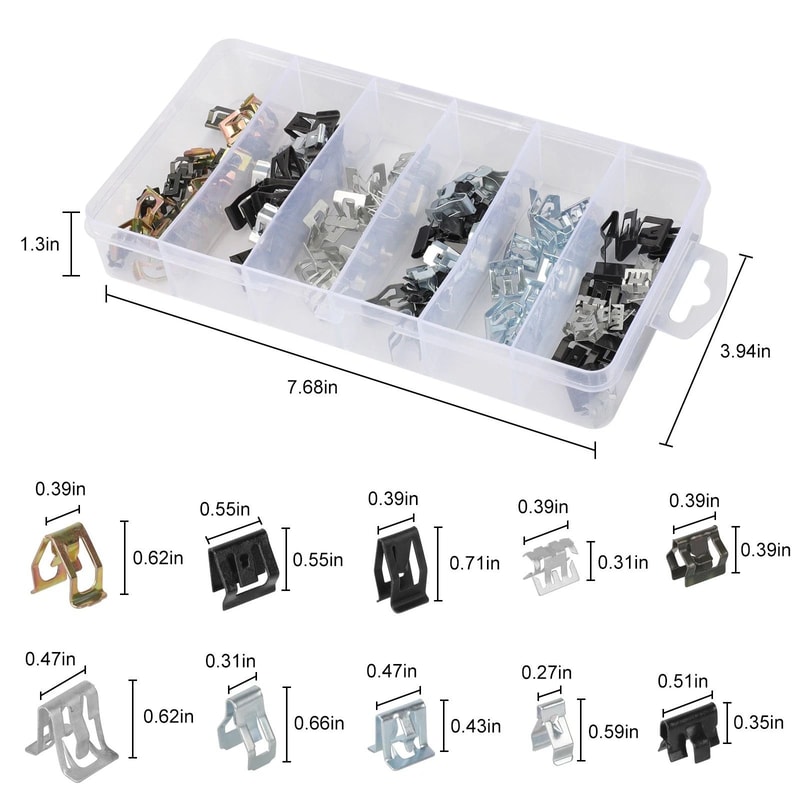 Clip Trim Panel Retainer Kit Durable ZincPlated Steel MultiPurpose UClips 1