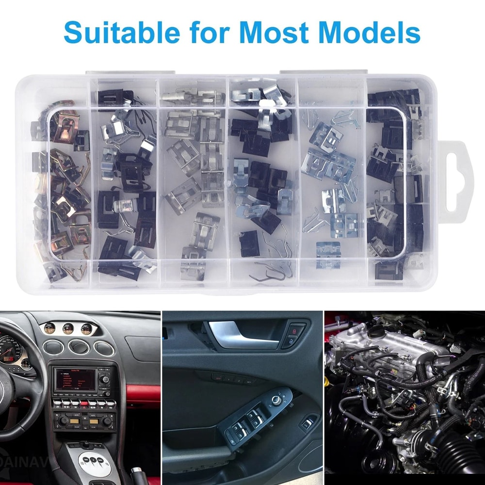 Clip Trim Panel Retainer Kit Durable ZincPlated Steel MultiPurpose UClips 3