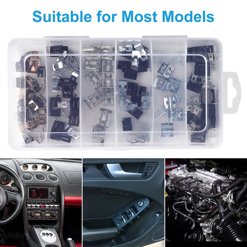 Clip Trim Panel Retainer Kit Durable ZincPlated Steel MultiPurpose UClips 3