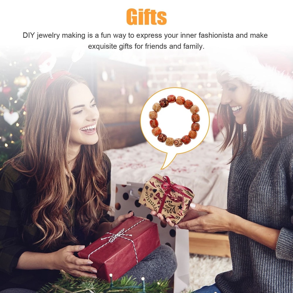 Craft DIY Wooden Beads For Jewelry Making Natural Flower Bead Supplies 4