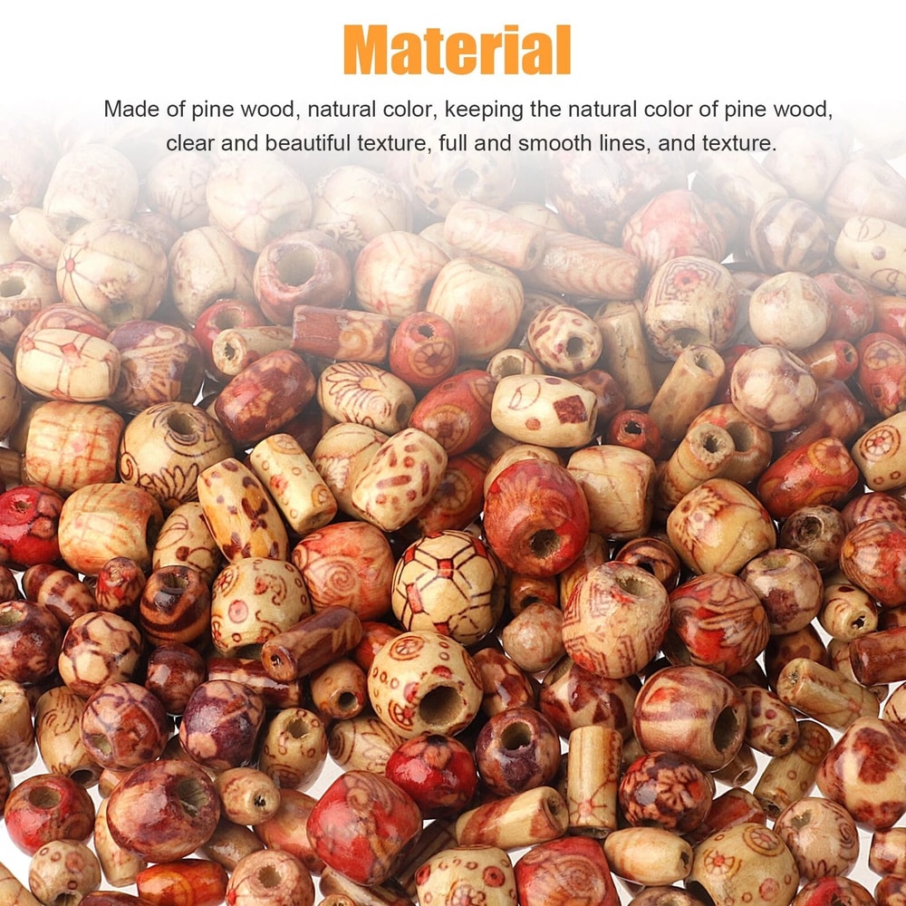 Craft DIY Wooden Beads For Jewelry Making Natural Flower Bead Supplies 6