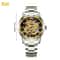 Stainless Steel Skeleton Men Gold Tone Luminous Automatic Mechanical Wristwatch 1
