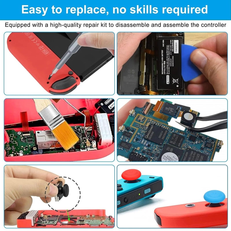 Switch JoyCon Replacement Joystick Repair Kit With Tools And Instructions 1