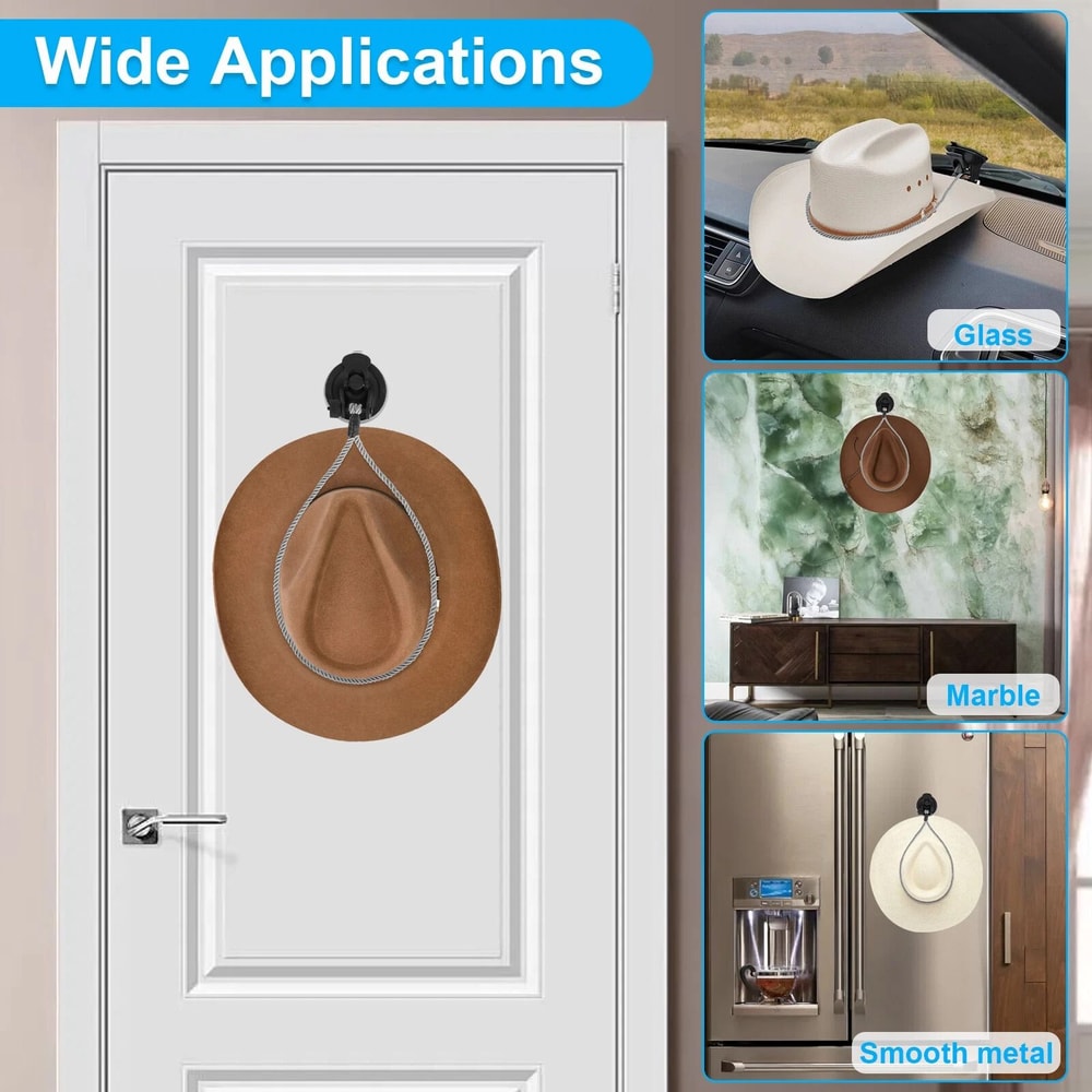 Universal Hat Holder Rack For Vehicles Dashes Glass Door And More Heavy Duty Cowboy Hat Mount 1