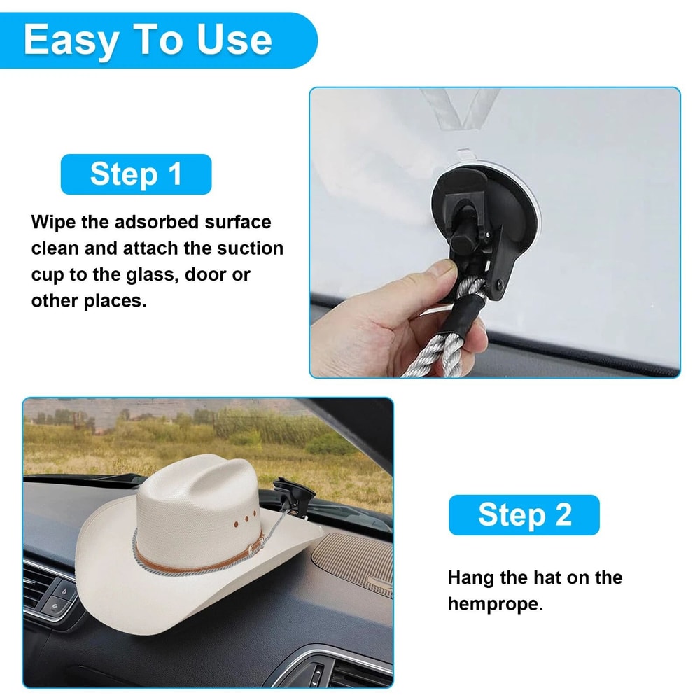 Universal Hat Holder Rack For Vehicles Dashes Glass Door And More Heavy Duty Cowboy Hat Mount 3