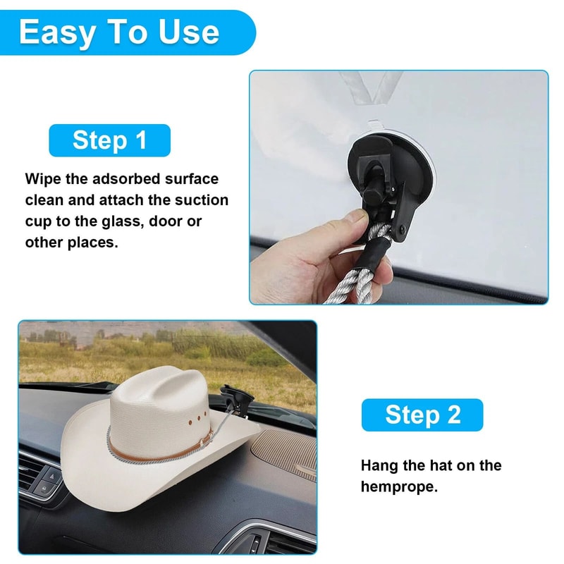 Universal Hat Holder Rack For Vehicles Dashes Glass Door And More Heavy Duty Cowboy Hat Mount 3