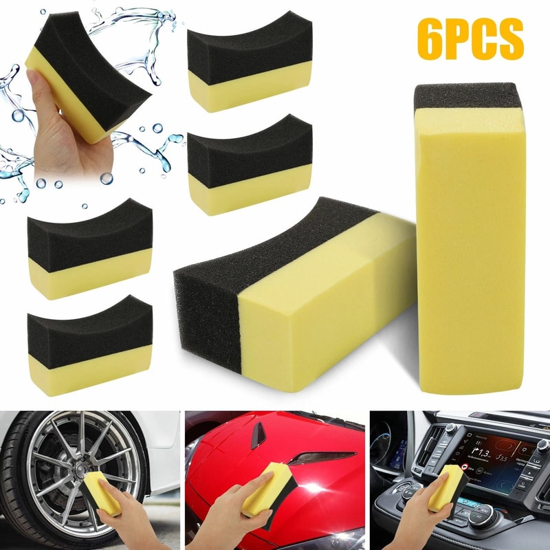 Car Dressing Applicator Pads Reusable Sponge For Tire Shine Protectant And Contour Detailing 7